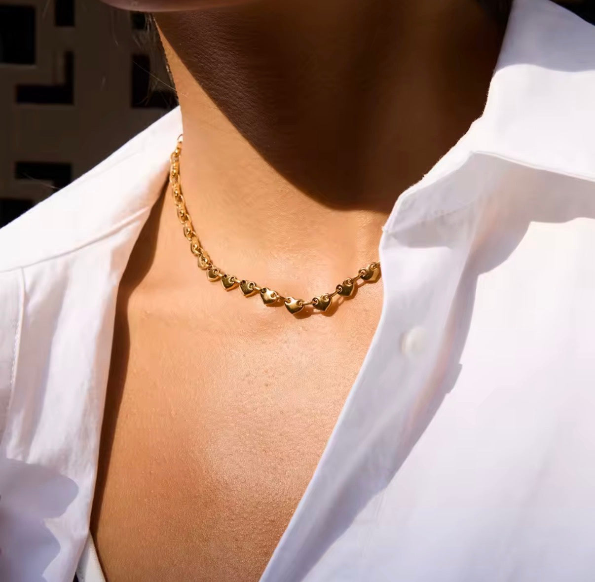 Heart-Shaped Buckle Necklace