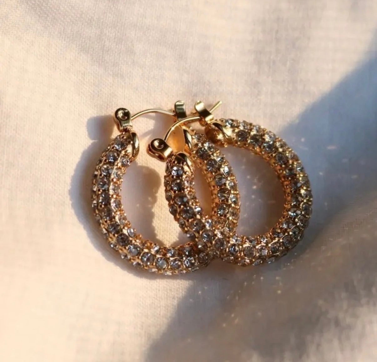 Zirconia Sparkling Hoop Earrings