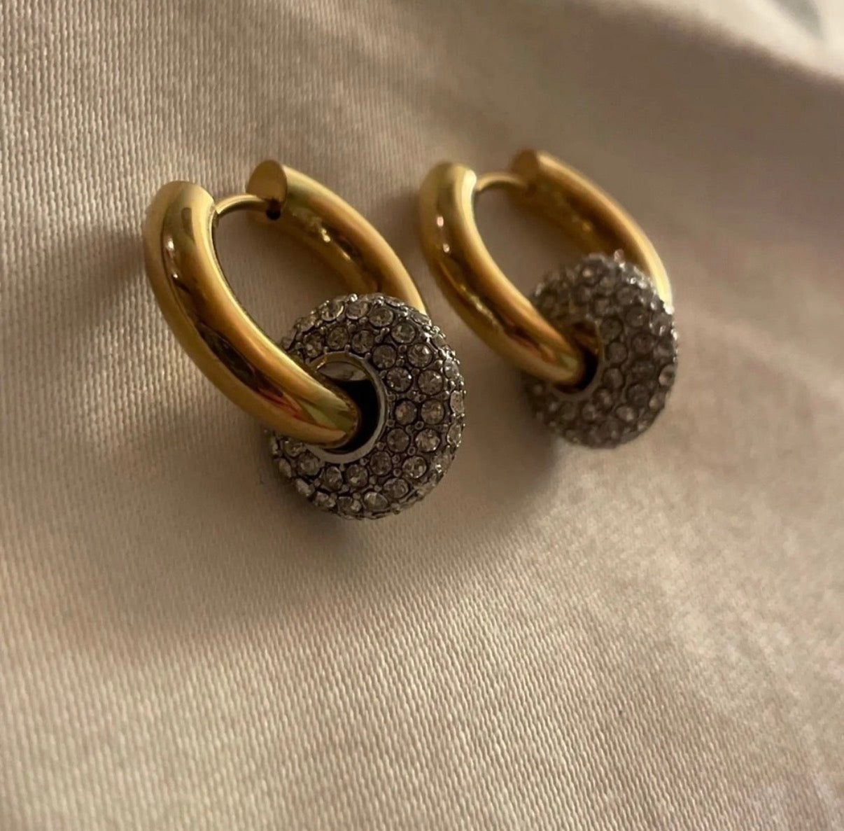 Double Hoop Zircon Earrings