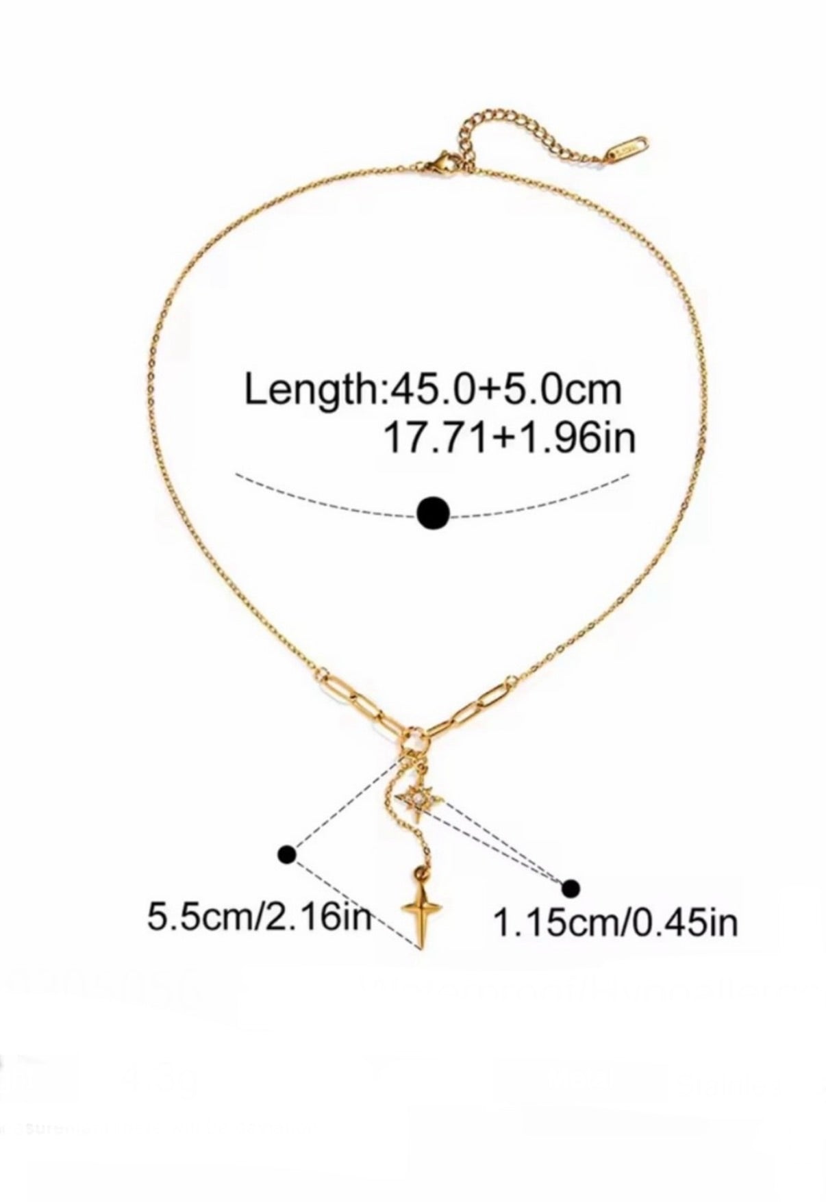 Four Star Pendant Chain Necklace