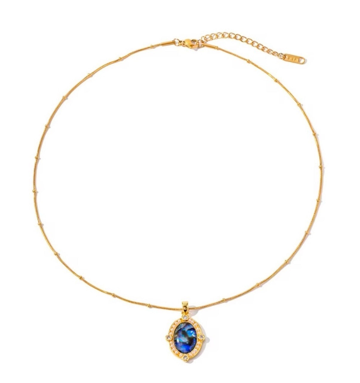 Abalone Zircon Pendant Necklace