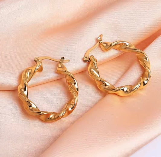 Anna Twisted Hoop Earrings