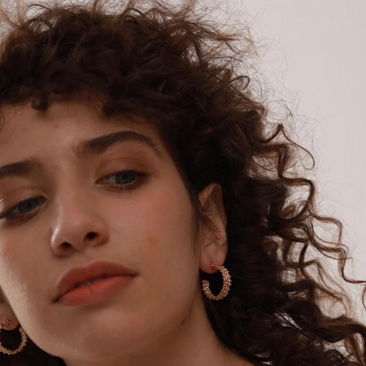 Medium Braided C-Shape Hoop Earrings