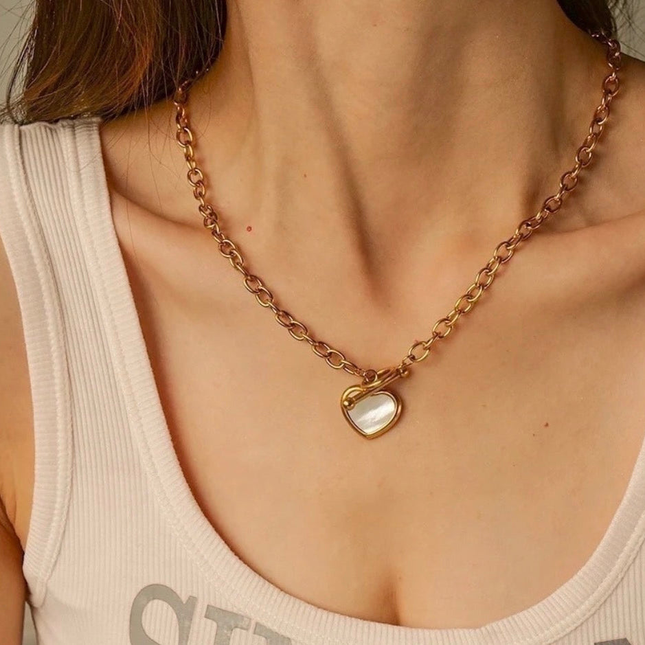 Mary Heart Shape Necklace