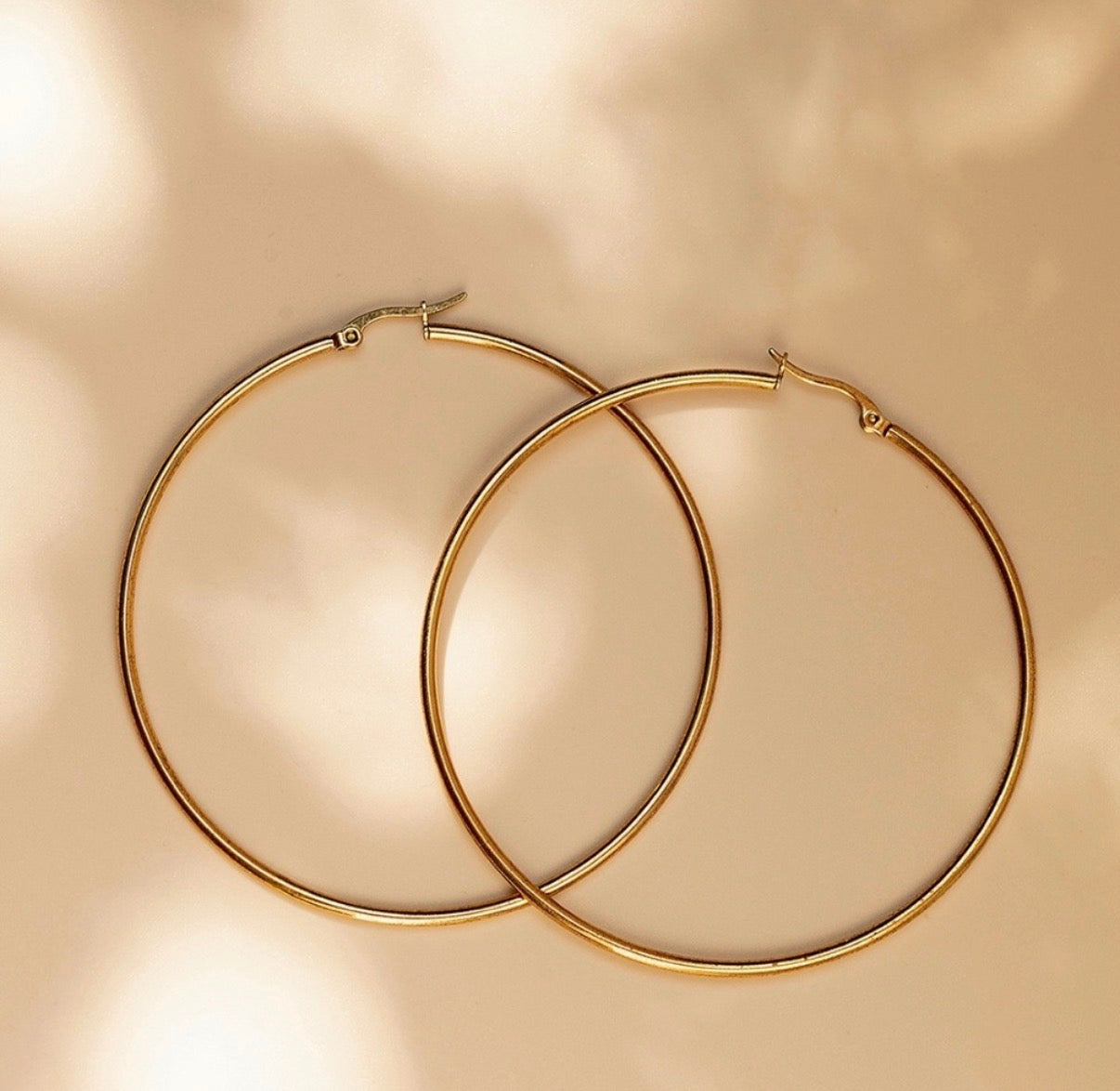 Large Thin Hoop Earrings