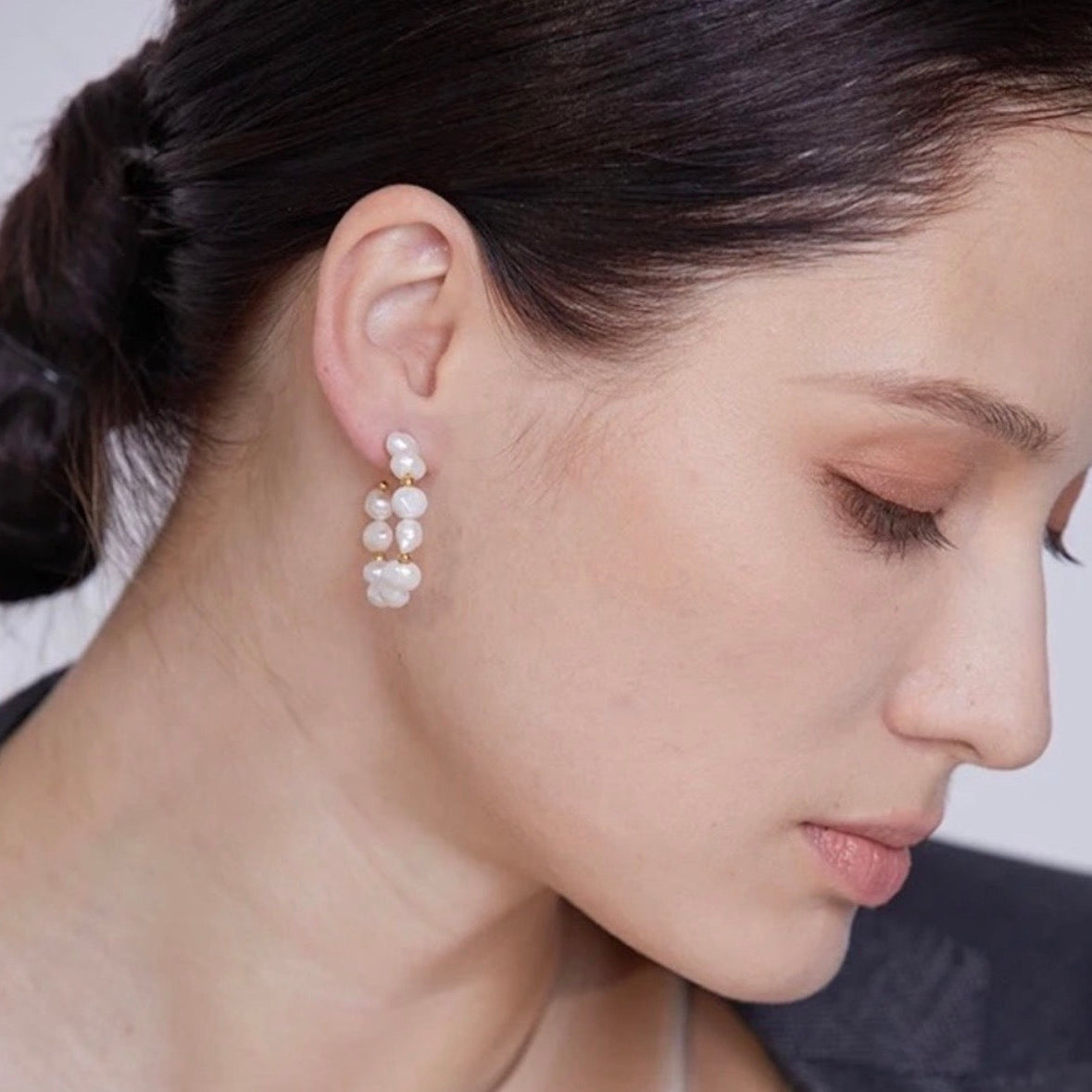 Pretty Pearls Beads Hoop Earrings