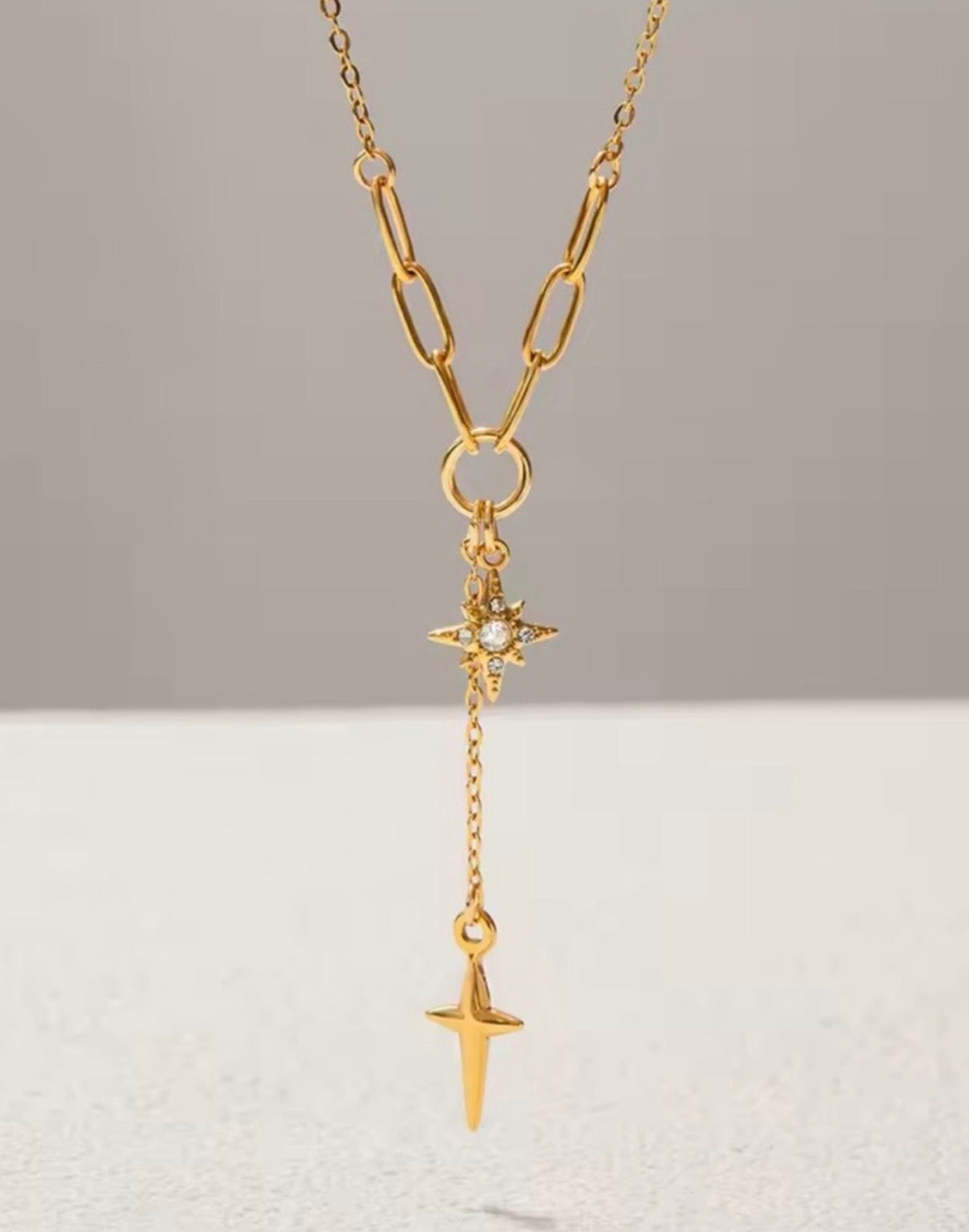 Four Star Pendant Chain Necklace