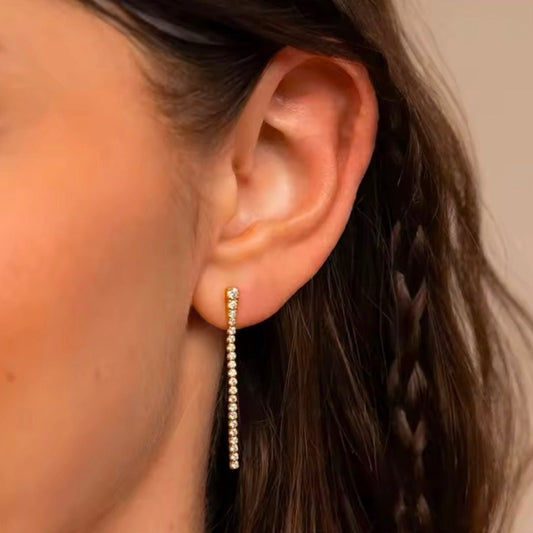 Cubic Zirconia Tassel Earrings