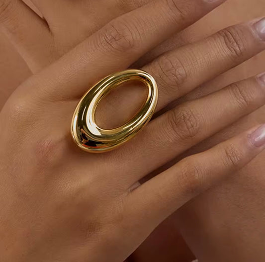Fashion Oval Hollow Ring