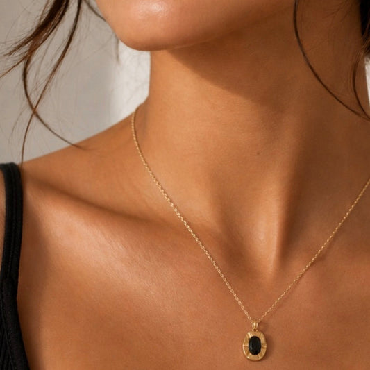 Black Zirconia Pendant Necklace