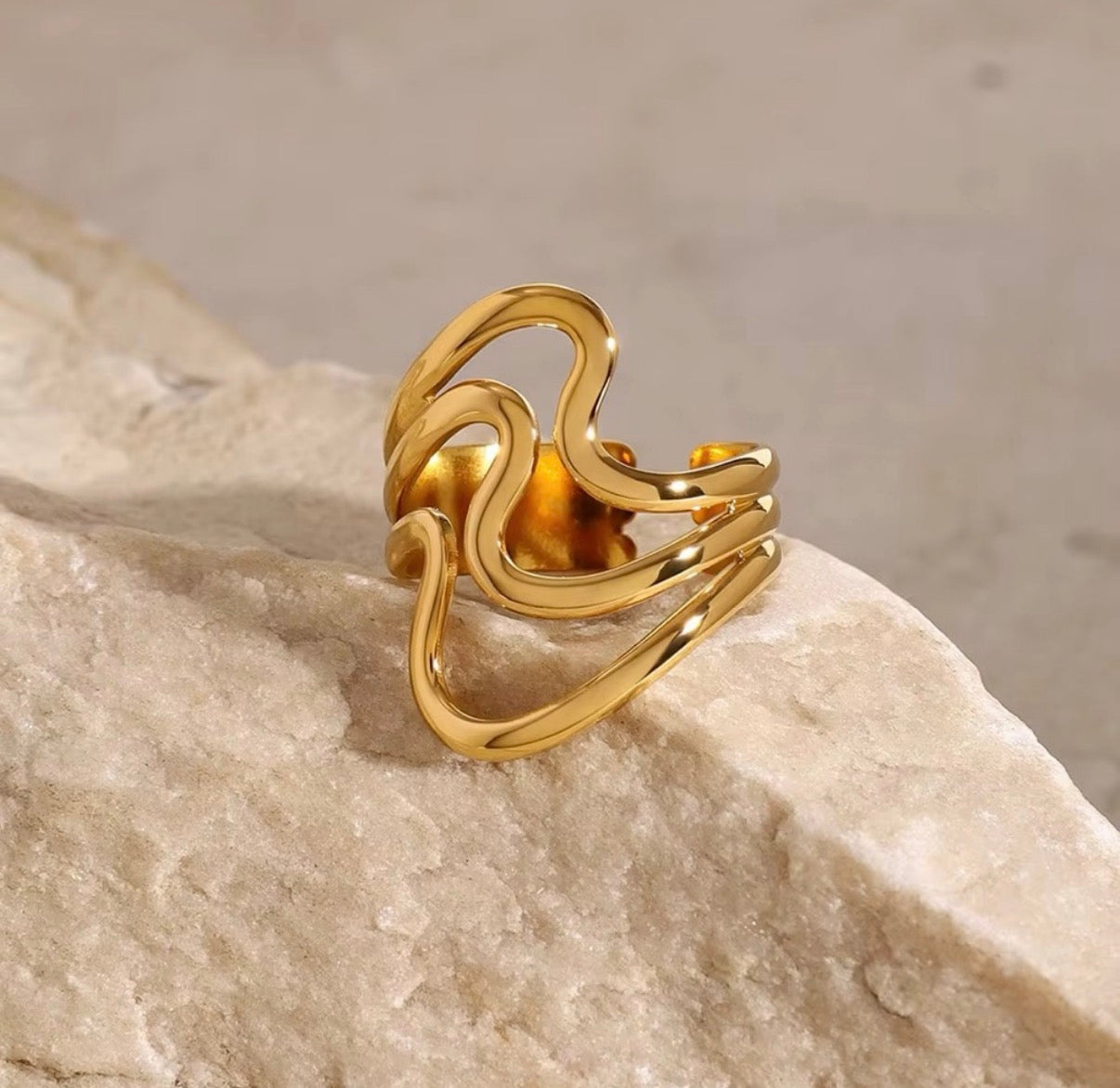 Wave Open Size Ring