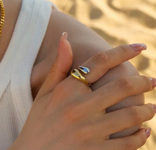 Gold & Silver Cut Ring