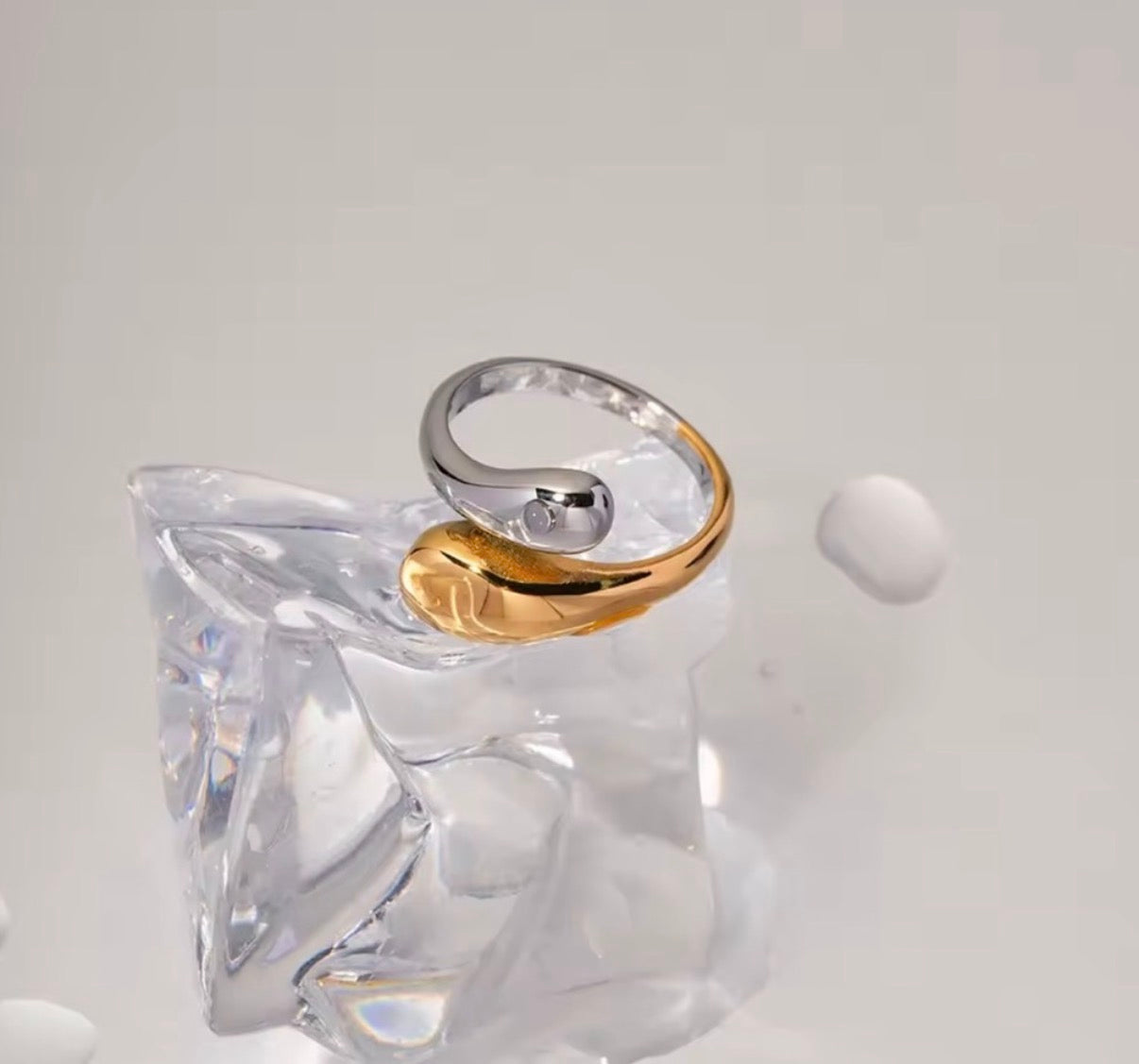 Gold & Silver Cut Ring