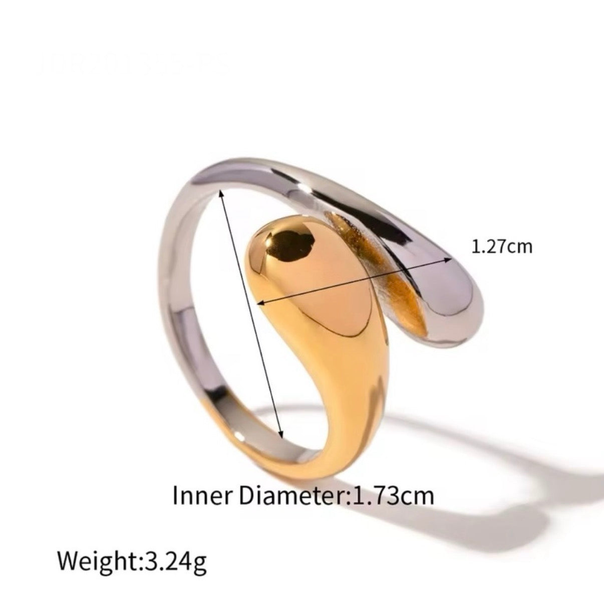 Gold & Silver Cut Ring