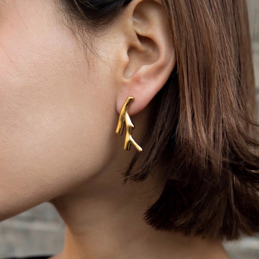 Coral Shaped Stud Earrings