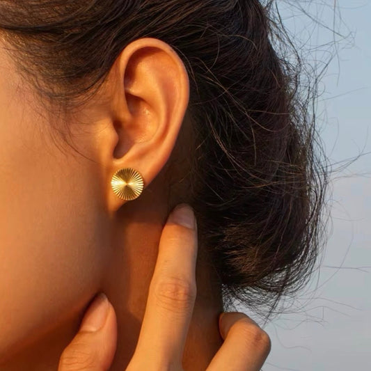 Sunburst Shaped Stud Earrings