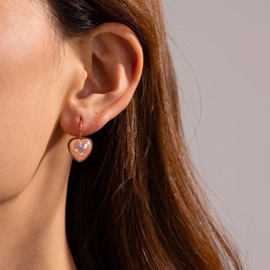 Mermaid Heart Stud Earrings
